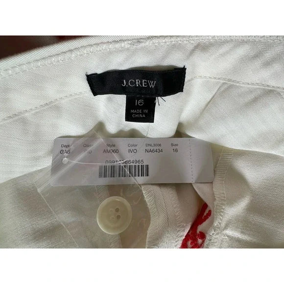 J Crew High-Rise Short With Nautical Knot‎ Embroidery Womens Size 16 AM960 - Picture 5 of 7